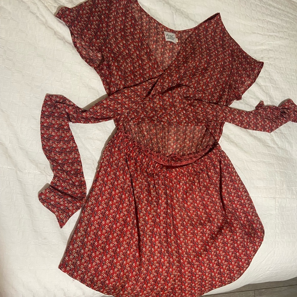 Raised by Wild Casual Red Tie Romper